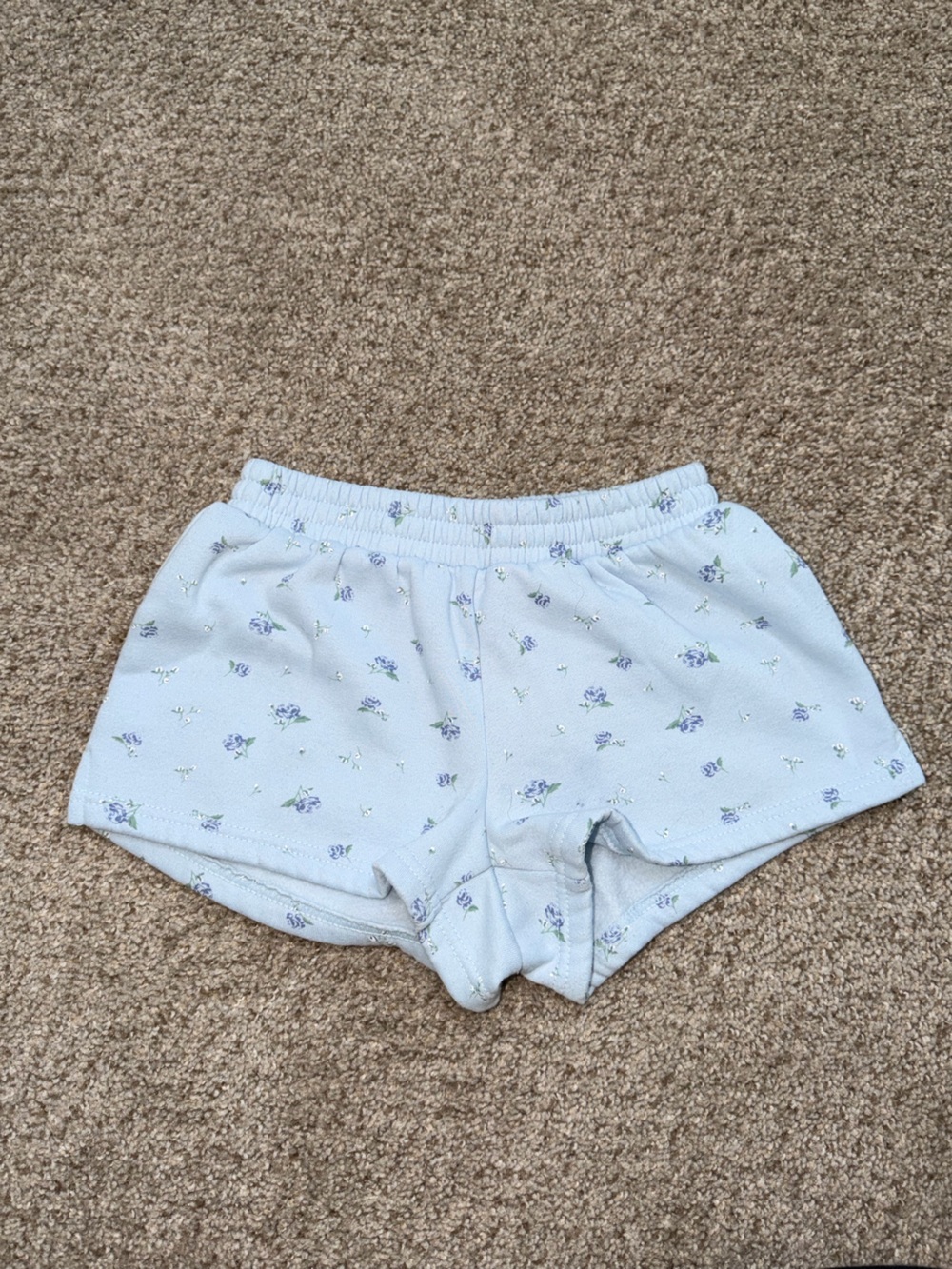 Blue Riot XO Ditsy Floral Print Soft Fleece Pajama Sleep Shorts XS